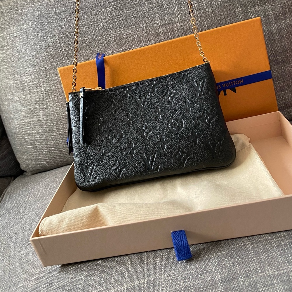 LUIS VUITTON double zip Black monogram empreinte